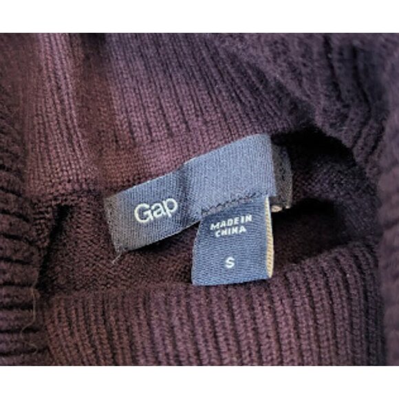 GAP Ribbed Cotton-Blend Turtleneck Sweater Women’s Size S – Eggplant Purple - Picture 9 of 11
